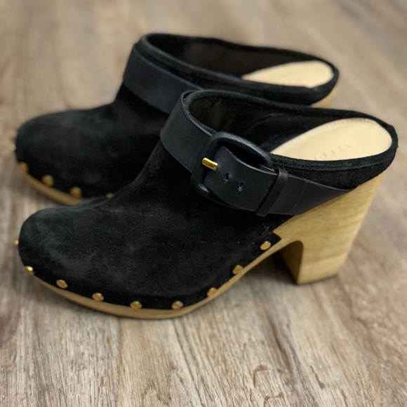 Veronica Beard • Dacey Black Suede Clogs - Picture 3 of 12